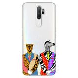 Senada Oppo A5 A9 2020 İle Uyumlu Kılıf Silikon Desenli Tam Koruma Resimli Kapak Zebra Kaplan Retro