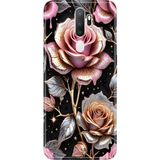 Senada Oppo A5 - A9 2020 Kılıf Desenli Baskılı Tpu Rubber Kapak Gold Gül - 001-Renkli