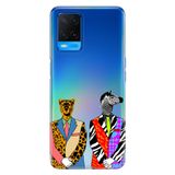 Senada Oppo A54 4G İle Uyumlu Kılıf Silikon Desenli Tam Koruma Resimli Kapak Zebra Kaplan Retro