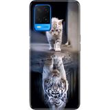 Senada Oppo A54 4g Kılıf Desenli Baskılı Tpu Rubber Kapak Big Cat - 001-Renkli