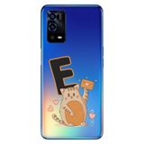 Senada Oppo A55 4G ile Uyumlu Kılıf Resimli Desenli Silikon Kedili E Harfi