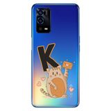 Senada Oppo A55 4G ile Uyumlu Kılıf Resimli Desenli Silikon Kedili K Harfi