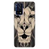 Senada Oppo A55 4G İle Uyumlu Kılıf Silikon Desenli Tam Koruma Resimli Kapak Altın Aslan Mandala