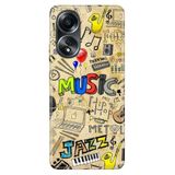 Senada Oppo A58 Silikon İle Uyumlu Kılıf Dekoratif Silikon Baskılı Kapak 80'S Music