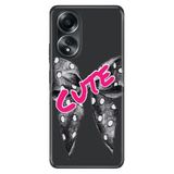 Senada Oppo A58 Silikon İle Uyumlu Kılıf Dekoratif Silikon Baskılı Kapak Cute Kurdele