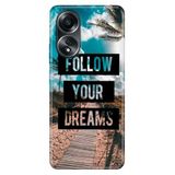 Senada Oppo A58 Silikon İle Uyumlu Kılıf Dekoratif Silikon Baskılı Kapak Follow Your Dreams