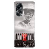 Senada Oppo A58 Silikon İle Uyumlu Kılıf Dekoratif Silikon Baskılı Kapak Gazi Mustafa
