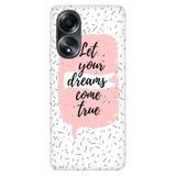 Senada Oppo A58 Silikon İle Uyumlu Kılıf Dekoratif Silikon Baskılı Kapak Let Dream Love