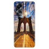 Senada Oppo A58 Silikon İle Uyumlu Kılıf Dekoratif Silikon Baskılı Kapak Walking Bridge