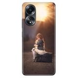 Senada Oppo A58 Silikon İle Uyumlu Kılıf Dekoratif Silikon Baskılı Kapak Yalnız Çocuk