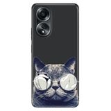 Senada Oppo A58 Uyumlu Silikon İle Uyumlu Kılıf Dekoratif Silikon Baskılı Kapak Cix Kedi
