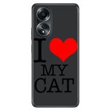 Senada Oppo A58 Uyumlu Silikon İle Uyumlu Kılıf Dekoratif Silikon Baskılı Kapak İlovecat