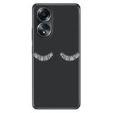 Senada Oppo A58 Uyumlu Silikon İle Uyumlu Kılıf Dekoratif Silikon Baskılı Kapak Masum Kirpik