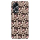 Senada Oppo A58 Uyumlu Silikon İle Uyumlu Kılıf Dekoratif Silikon Baskılı Kapak Pug Pug Köpek