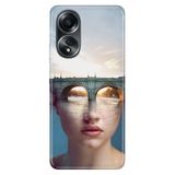 Senada Oppo A58 Uyumlu Silikon İle Uyumlu Kılıf Dekoratif Silikon Baskılı Kapak Sanatsal