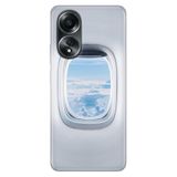 Senada Oppo A58 Uyumlu Silikon İle Uyumlu Kılıf Dekoratif Silikon Baskılı Kapak Uçak Pencere