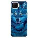 Senada Oppo A73 İle Uyumlu Kılıf Silikon Desenli Tam Koruma Resimli Kapak Mavi Çizim Kurt