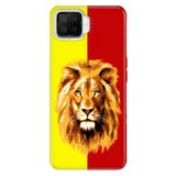 Senada Oppo A73 İle Uyumlu Kılıf Silikon Desenli Tam Koruma Resimli Kapak Sarı Kırmızı Parçalı Aslan