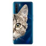 Senada Oppo A91 İle Uyumlu Kılıf İle Uyumlu Kılıf Silikon Desenli Tam Koruma Resimli Kapak Kedi Prizma
