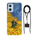 Senada Oppo A96 ile Uyumlu Kılıf Art Deco Desenli Silikon İpli Boyun Askı Aparatı