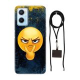 Senada Oppo A96 ile Uyumlu Kılıf Emojixx Desenli Silikon İpli Boyun Askı Aparatı