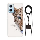 Senada Oppo A96 ile Uyumlu Kılıf Kaplan Desenli Silikon İpli Boyun Askı Aparatı