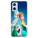 Senada Oppo A96 ile Uyumlu Kılıf Resimli Desenli Silikon ElsaAnnaOlaf