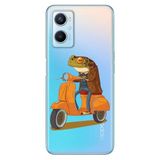 Senada Oppo A96 ile Uyumlu Kılıf Resimli Desenli Silikon Gezgin Kurbağa