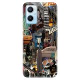 Senada Oppo A96 ile Uyumlu Kılıf Resimli Desenli Silikon Newyork Retro