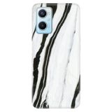 Senada Oppo A96 ile Uyumlu Kılıf Resimli Desenli Silikon Siyah Beyaz Mermer