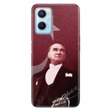 Senada Oppo A96 İle Uyumlu Kılıf Silikon Desenli Tam Koruma Resimli Kapak M.K Atatürk