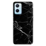 Senada Oppo A96 İle Uyumlu Kılıf Silikon Desenli Tam Koruma Resimli Kapak Mermer Siyah