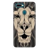 Senada Oppo Ax7 A12 A5S İle Uyumlu Kılıf Silikon Desenli Tam Koruma Resimli Kapak Altın Aslan Mandala