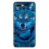 Senada Oppo Ax7 A12 A5S İle Uyumlu Kılıf Silikon Desenli Tam Koruma Resimli Kapak Mavi Çizim Kurt