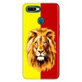 Senada Oppo Ax7 A12 A5S İle Uyumlu Kılıf Silikon Desenli Tam Koruma Resimli Kapak Sarı Kırmızı Parçalı Aslan