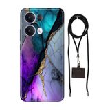 Senada Oppo Reno 13 Pro ile Uyumlu Kılıf Silikon Altın Tozu İpli Boyun Askısı