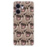Senada Oppo Reno 13F 5G İle Uyumlu Kılıf Dekoratif Silikon Baskılı Kapak Pug Pug Köpek