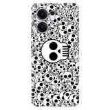 Senada Oppo Reno 13F 5G İle Uyumlu Kılıf Dekoratif Silikon Baskılı Kapak Skull White