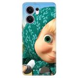 Senada Oppo Reno 13F 5G İle Uyumlu Kılıf Dekoratif Silikon Baskılı Kapak Türban