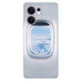 Senada Oppo Reno 13F 5G İle Uyumlu Kılıf Dekoratif Silikon Baskılı Kapak Uçak Pencere