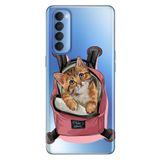 Senada Oppo Reno 4 Pro İle Uyumlu Kılıf Silikon Desenli Tam Koruma Resimli Kapak Kedi Tatilde