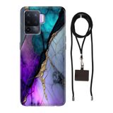 Senada Oppo Reno 5 Lite ile Uyumlu Kılıf Altın Tozu Silikon İpli Boyun Askı Aparatı
