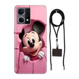 Senada Oppo Reno 7 4G ile Uyumlu Kılıf 05Mickey/74111 Silikon İpli Boyun Askı Aparatı