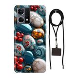 Senada Oppo Reno 7 4G ile Uyumlu Kılıf Çakıl Taşları Silikon İpli Boyun Askı Aparatı