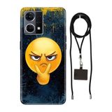 Senada Oppo Reno 7 4G ile Uyumlu Kılıf Emojixx Silikon İpli Boyun Askı Aparatı