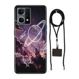 Senada Oppo Reno 7 4G ile Uyumlu Kılıf Gezegenler Silikon İpli Boyun Askı Aparatı
