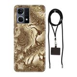 Senada Oppo Reno 7 4G ile Uyumlu Kılıf Golden Hill Silikon İpli Boyun Askı Aparatı