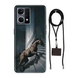 Senada Oppo Reno 7 4G ile Uyumlu Kılıf Horse Silikon İpli Boyun Askı Aparatı