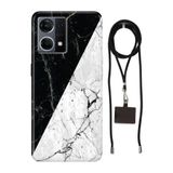 Senada Oppo Reno 7 4G ile Uyumlu Kılıf Mermer Silikon İpli Boyun Askı Aparatı