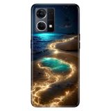 Senada Oppo Reno 7 4G ile Uyumlu Kılıf Resimli Desenli Silikon Golden Beach